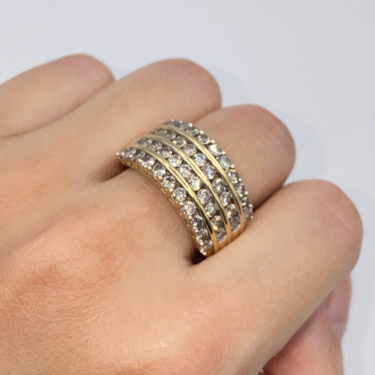 10K Gold Row Diamond Band Ring - additional product view 3