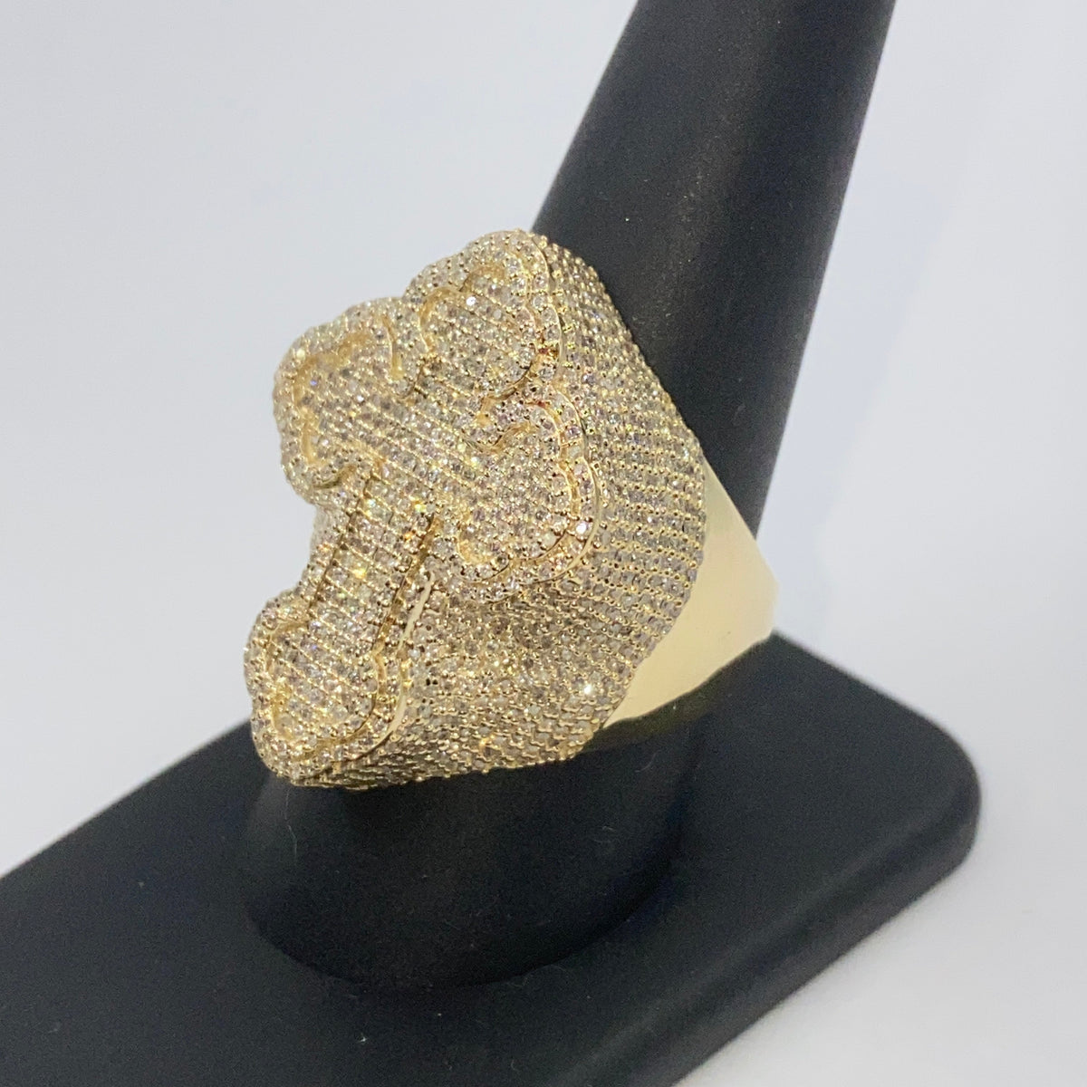 10K Gold Bubble Cross Diamond Ring - additional product view 7