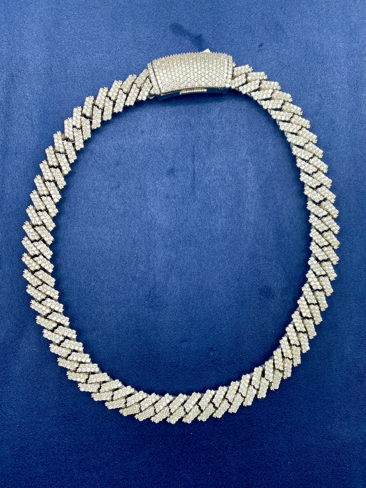 12.7mm Iced Out Cuban Diamond Chain 16 in - additional product view 3