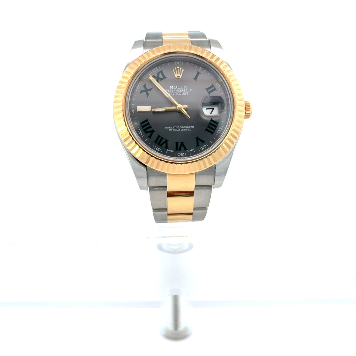 41mm Rolex Datejust Two-Tone Oyster Band Wimbledon Dial Watch - main product photo