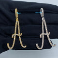 14K Gold Jumbo Script Initial Letter Diamond Pendants Full Collection in yellow gold - close-up product photo