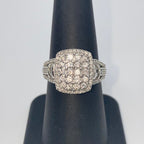 10K Gold Rectangle Halo Diamond Baguette Engagement Ring - additional product view 5