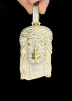 10K Gold Jumbo Iced Out Jesus Head Diamond Pendant - additional product view 5