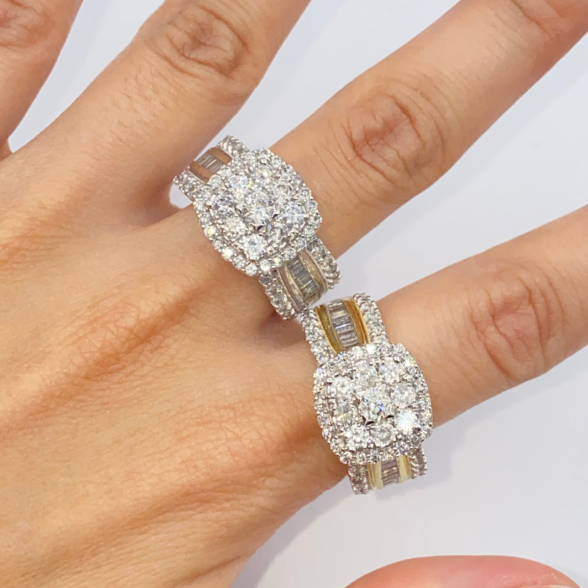 10K Gold Square Diamond Baguette Ring - additional product view 2