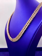 10K 12M Yellow Gold Baguette Cuban Diamond Chain 21 in - additional product view 3