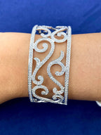 14K Gold Swirl Cuff Diamond Bracelet - additional product view 2