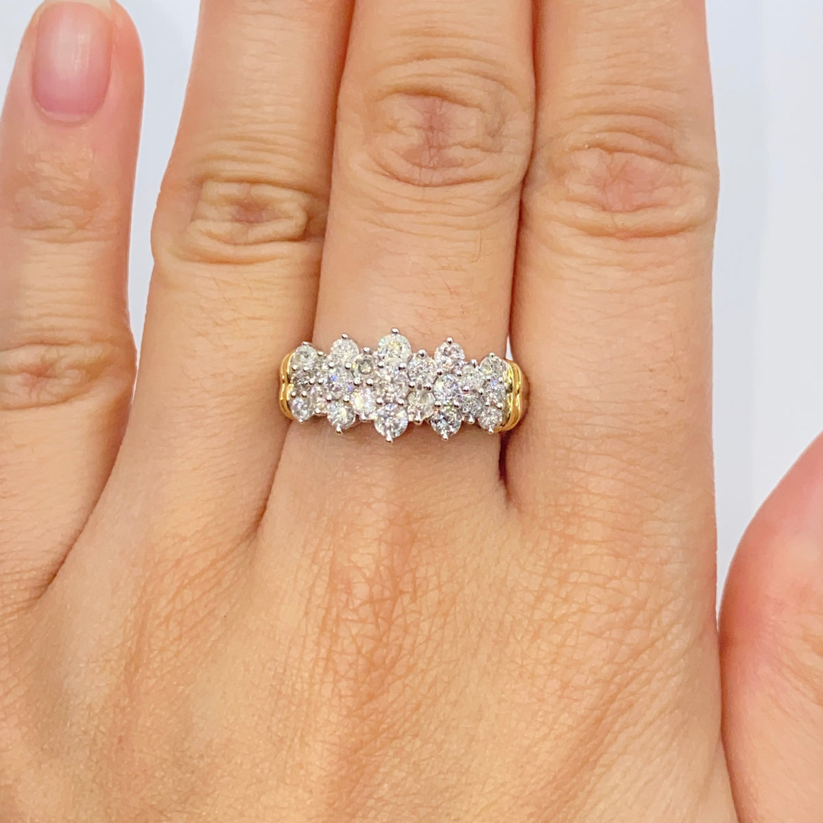 10K Gold Diamond Tiara Two-Tone Engagement Ring - additional product view 2