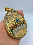 14K Gold Jumbo Last Supper Diamond Pendant - additional product view 3