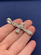 14K Gold La Rosa Cross Diamond Pendant - additional product view 2