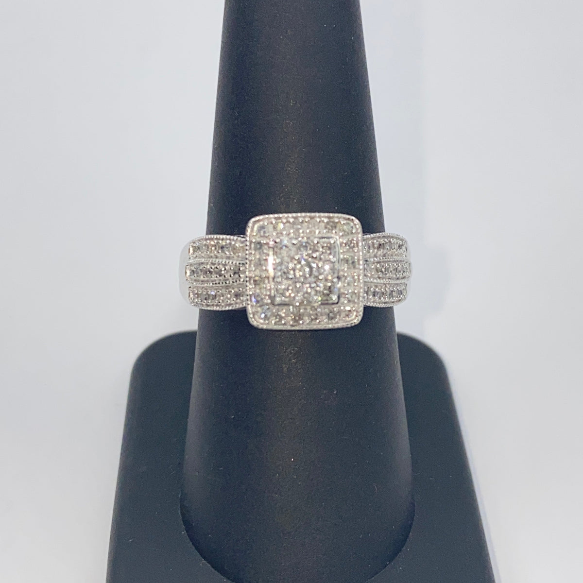 10K Gold Square Halo Diamond Ring - additional product view 5