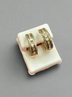 14K Gold Small Baguette Ladder in and Out Hoop Diamond Earrings - additional product view 7