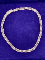 14K 12.5mm White Gold Diamond Cuban Chain 24 in - additional product view 5