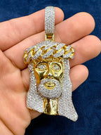 14K Gold Cuban Style Jesus Piece Diamond Pendant - additional product view 7