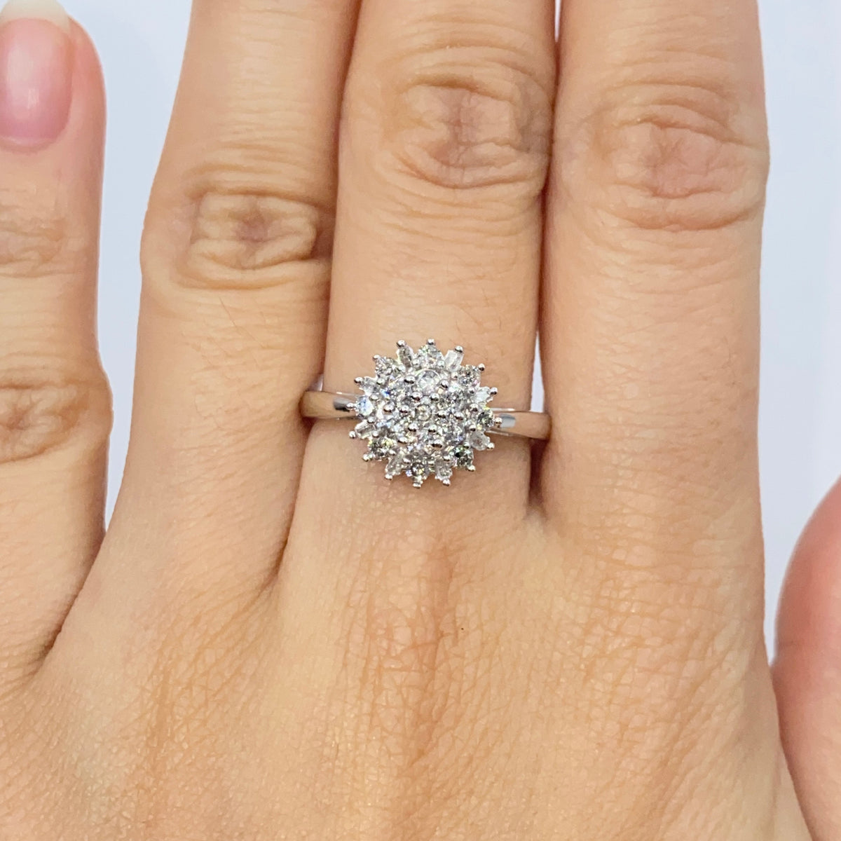 10K Gold Flower Elegant Diamond Engagement Ring - additional product view 2