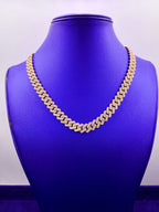 10K Gold 10mm Diamond Cuban Chain 18 in - additional product view 2