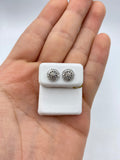 10K Gold Baguette Firework Diamond Earring in white gold - close-up product photo