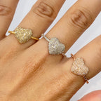 14K Gold Pave Heart Diamond Engagement Ring - additional product view 3