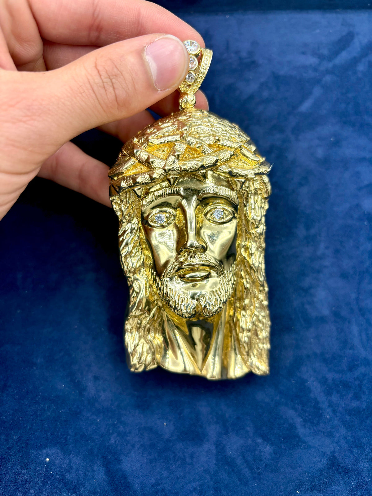 14K Gold Jumbo Jesus Head Pendant - additional product view 5