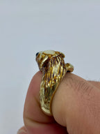 10K Gold Bear Diamond Ring Band - additional product view 6