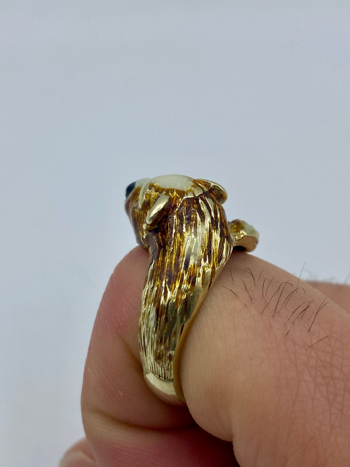 10K Gold Bear Diamond Ring Band - additional product view 6