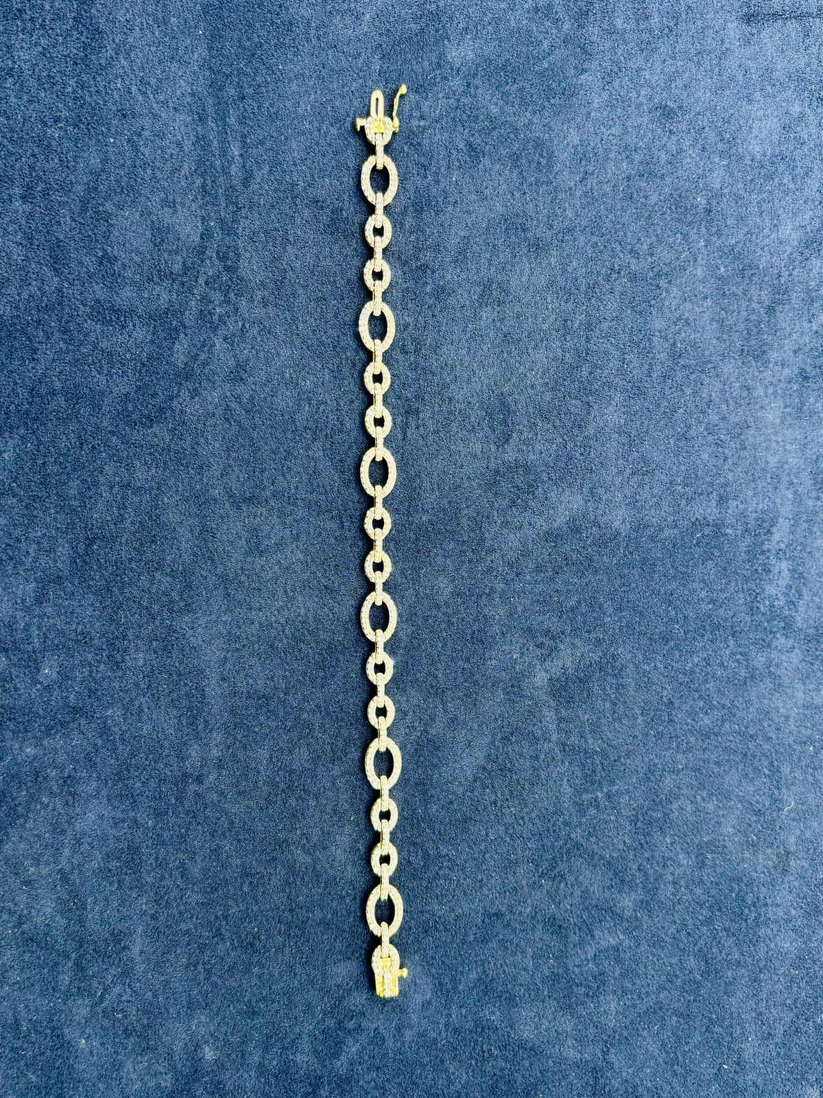 14K Gold Oval Link Diamond Bracelet - additional product view 4