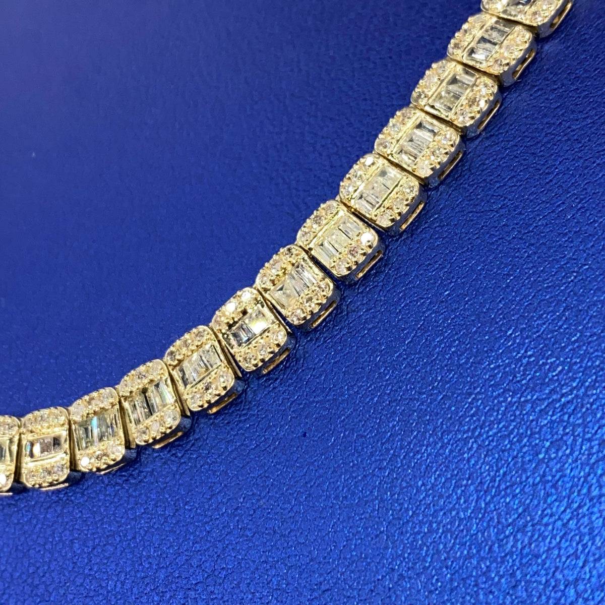 10K Gold 6.3mm Rectangle Diamond Baguette Tennis Chain 20 in - additional product view 6