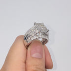 10K Gold Rectangle Princess Cut Diamond Baguette Ring - additional product view 4