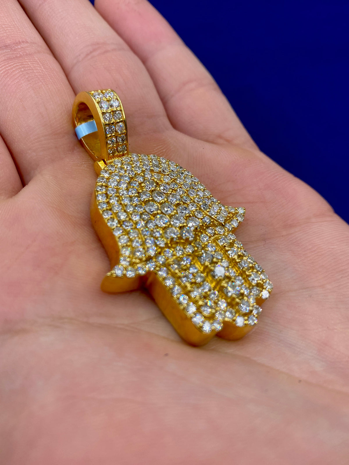 14K Gold Royal Hamsa Diamond Pendant - additional product view 6