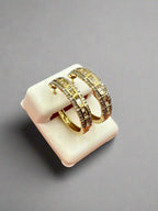 14K Gold Baguette Square Style Hoop Diamond Earrings - additional product view 5