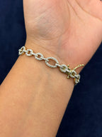 14K Gold Oval Link Diamond Bracelet - additional product view 3