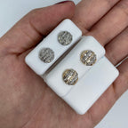 14K Gold Circle Stacked Diamond Baguette Earrings - additional product view 2