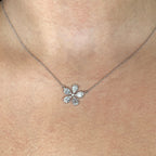 14K Gold Daisy Flower Diamond Baguette Necklace - additional product view 2