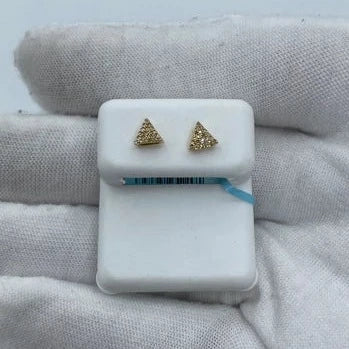 14K Gold Triangle Diamond Earrings - additional product view 4