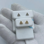 14K Gold Triangle Diamond Earrings - additional product view 2