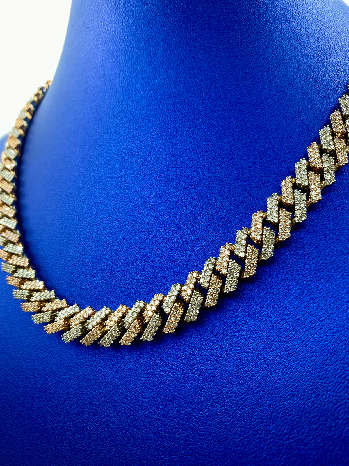 14K Gold Two-Tone Jumbo Diamond Cuban Chain 10.5mm - additional product view 6
