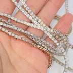 10K Gold 3.5mm Diamond Tennis Chain Necklace - additional product view 5