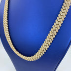 10K Gold 12mm Cuban Link Diamond Chain 22 in - additional product view 5