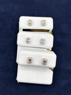 10K Gold Baguette Center Rectangle Diamond Earrings - additional product view 7