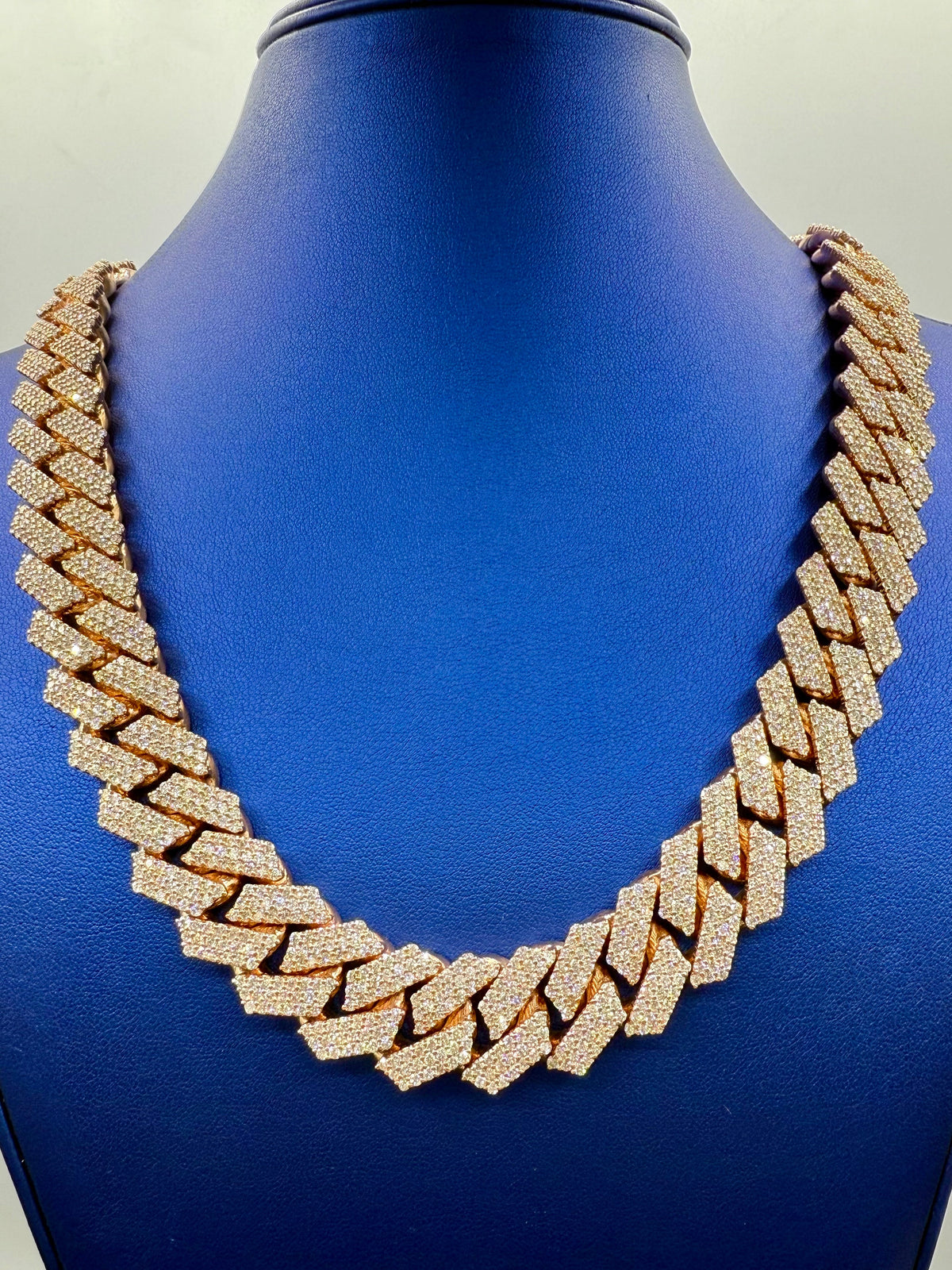 14K Jumbo Rose Gold Bust-Down Diamond Cuban Chain - additional product view 2