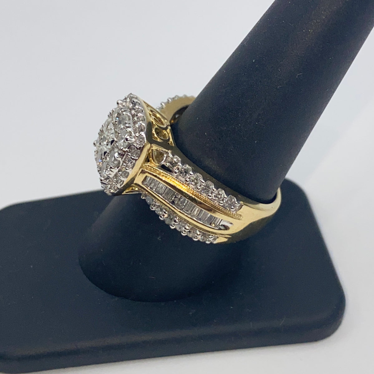 10K Gold Square Diamond Baguette Ring - additional product view 7