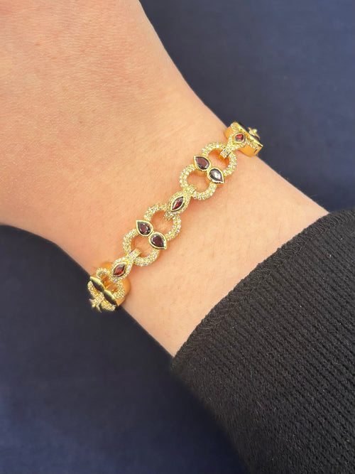 10K Gold "crimson Radiance" Diamond Bracelet - additional product view 2