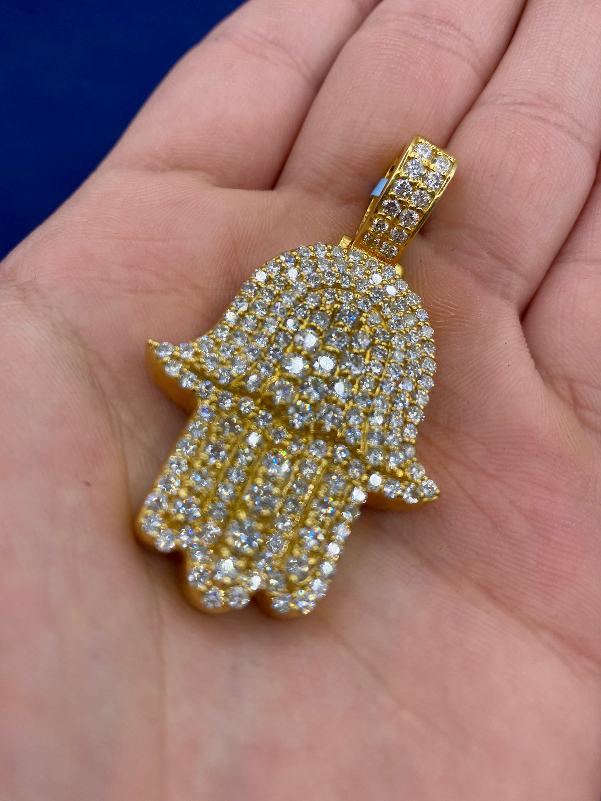 14K Gold Royal Hamsa Diamond Pendant - additional product view 4