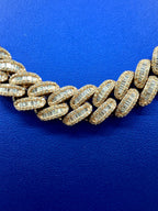 14K Rose Gold Jumbo Baguette Diamond Cuban Chain 14.2mm - additional product view 5