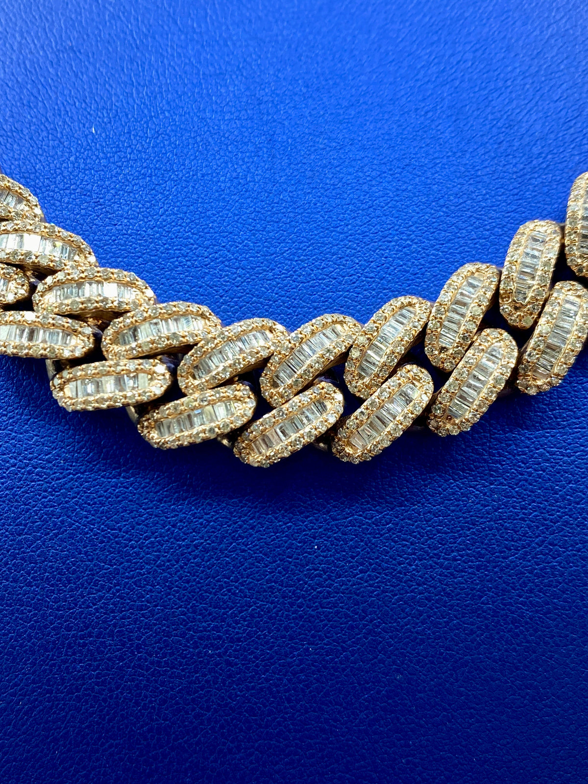 14K Rose Gold Jumbo Baguette Diamond Cuban Chain 14.2mm - additional product view 5
