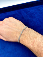 10K Gold 4.5mm Diamond Cuban Link Bracelet 7 in in white gold - close-up product photo