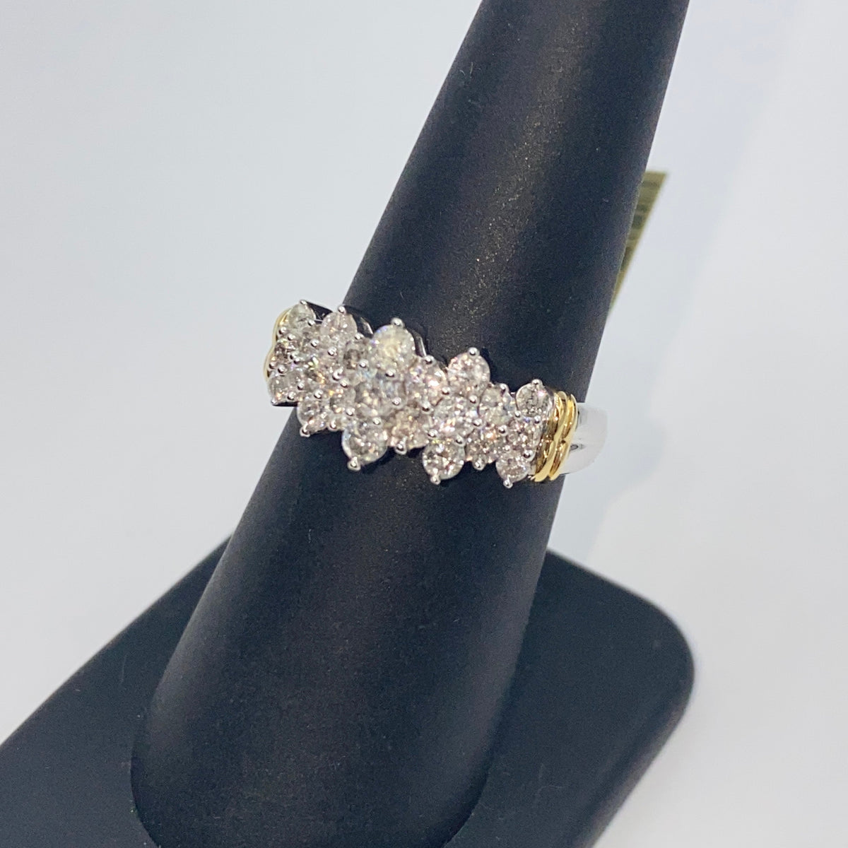 10K Gold Diamond Tiara Two-Tone Engagement Ring - additional product view 6