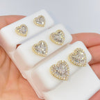 14K Gold Parisian Heart Diamond Baguette Earrings - additional product view 3