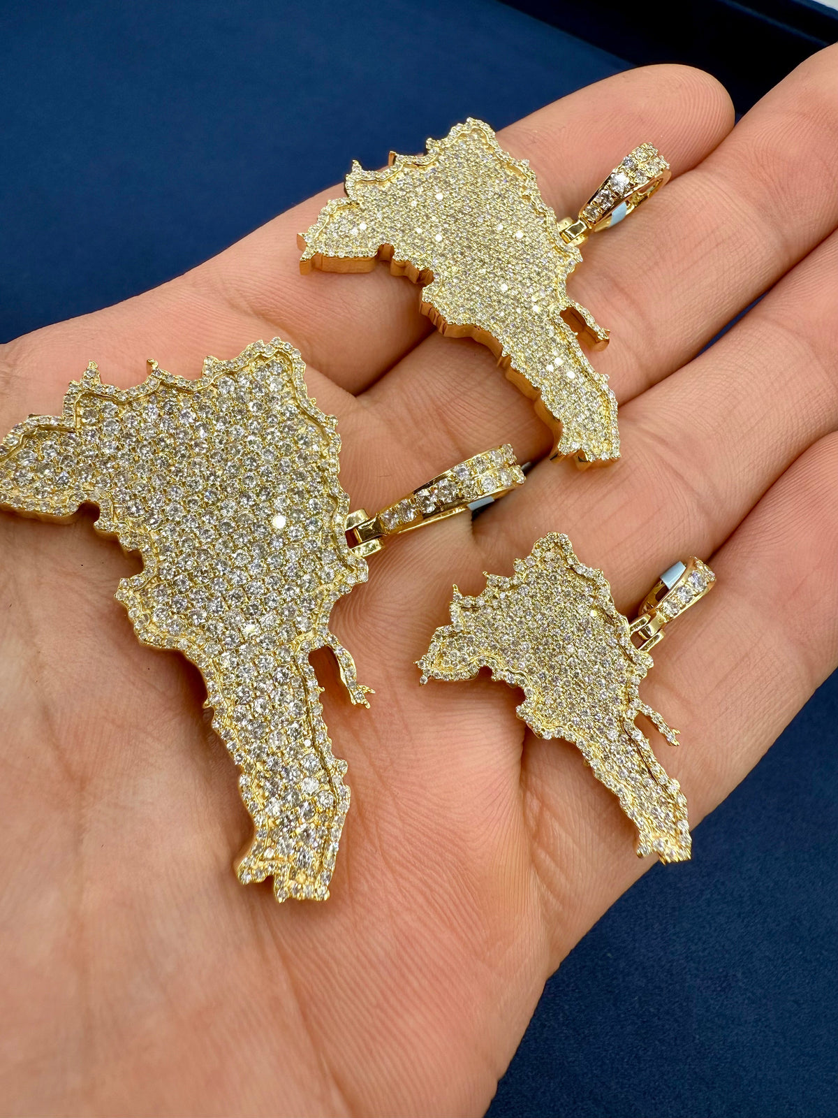 14K Gold Dominican Republic Diamond Pendant - additional product view 8