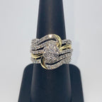 10K Gold Ribbon Diamond Flower Ring - additional product view 5