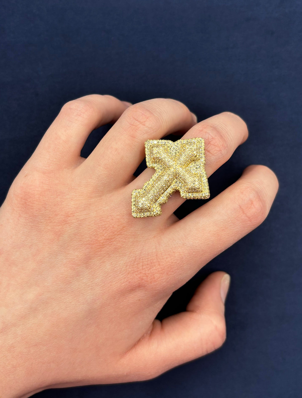10K Gold Diamond Layered Cross Ring - additional product view 6